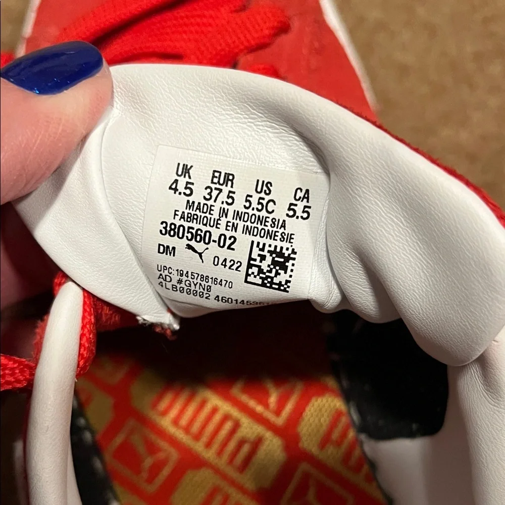 Puma Classic Red and White Sneakers - Picture 4 of 5